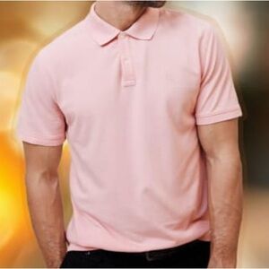 New Banana Republic Pique Polo Shirt Men's Large Short Sleeve Pink